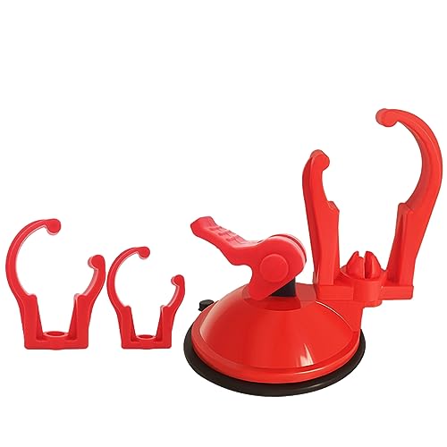 1set Aquarium Suction Cup Clip Fish Tank LED Light Angles Adjustable Buckle with Suction Cups Aquarium Accessories Tube Holder for Lid - color: Red