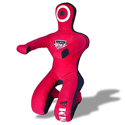 MMA Sports Brazilian JIU Jitsu Grappling Submission Throwing Dummy Punching Heavy Bag Kick Boxing Dummies UNFILLED - color: Red-2, size: 5ft, style: Sitting
