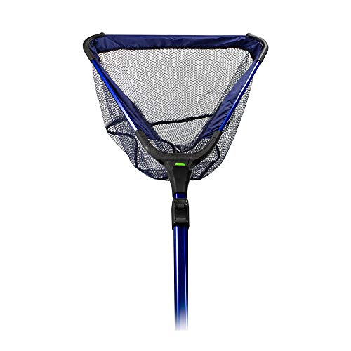 Collapsible Water Garden Koi Fish Pond Fish Catching Landing Net, 16 Inch by 13 Inch Wide (6mm) Course Durable Nylon Mesh Net Head, with Telescoping Extension Pole to 6 Ft