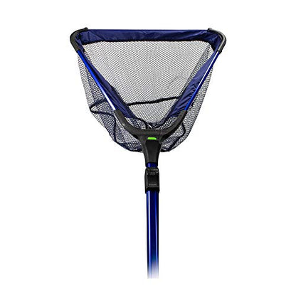 Collapsible Water Garden Koi Fish Pond Fish Catching Landing Net, 16 Inch by 13 Inch Wide (6mm) Course Durable Nylon Mesh Net Head, with Telescoping Extension Pole to 6 Ft