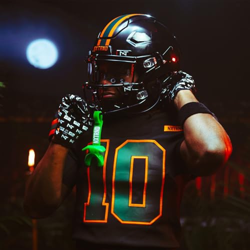 Nxtrnd Two Pro Football Mouth Guard, Permanent Strap, Fits Adult & Youth (Green) - color: Green Pro
