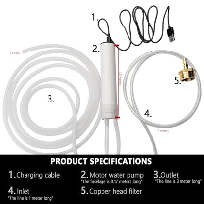 Rechargeable Mini Portable Water Pump Multifunctional Automatic simple fish tank water exchanger, floor, balcony water pump
