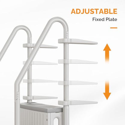 VINGLI Pool Ladder for Above Ground Pools 4-Step, Safety Stair - Full Gray - color: Full Gray, size: 4 Steps