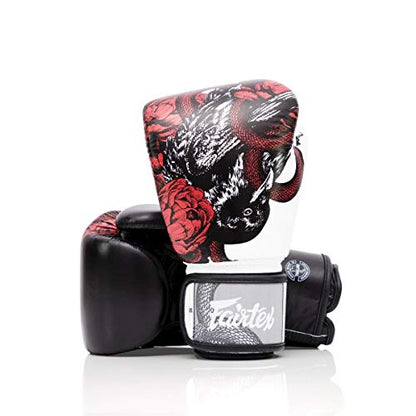 Fairtex Beauty of Survival Limited Edition Boxing Gloves | Premium Craftsmanship |Full-Grain Leather| Stylish Design | Adjustable Fit | Unique Artwork | Hook and Loop Straps - size: 14 oz