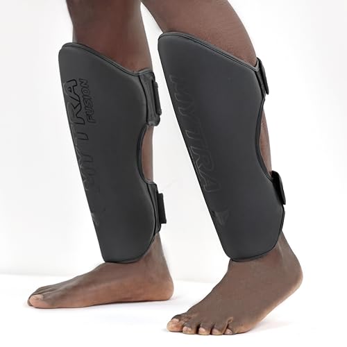 Mytra Fusion Shin Guards Artificial Leather MMA Shin Guards Muay Thai, Training, Sparring, Kickboxing, Martial Arts Shin Guards - size: Small
