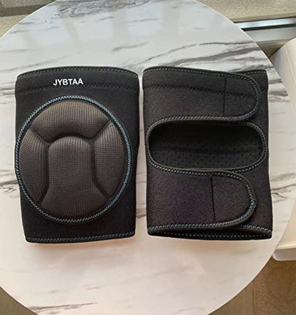 Knee Pads for Men & Women, Strap on Kneepads Adjustable, Blue Edge S 1 Pair - color: Black Background Blue Edge, size: Small