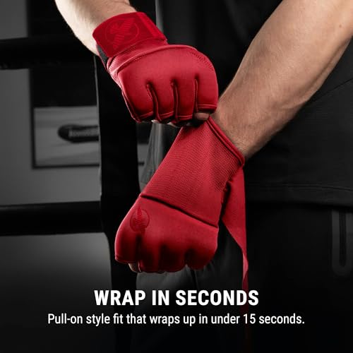 Hayabusa Deluxe Quick Wraps for Men and Women - Boxing & Martial Arts Hand Wraps - color: Red, size: Large