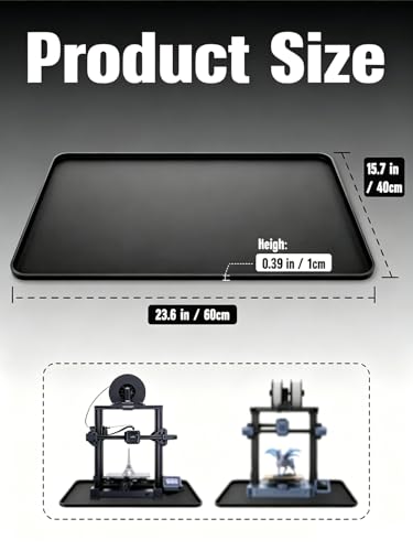Silicone Mat, 3D Printer Mat, Anti-Vibration Mat, 23.6" x 15.7" Non-Slip Workbench Protector, Fits Bambu Lab & Most 3D Printers