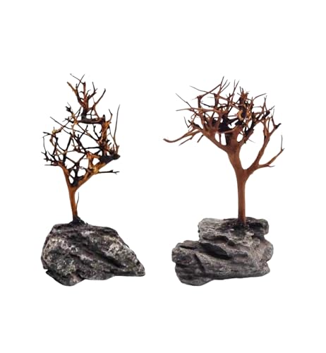 2pcs Small Bonsai Aquarium Tree,4-6inch,Handmade Aquarium Bonsai Tree Aquarium Decor Tree