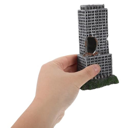 2pcs Aquarium Castle Ruins Decoration - Resin Fish Tank Cave Ornament - Mini Realistic City Building - Fish Shrimp Shelter Cave Hideout