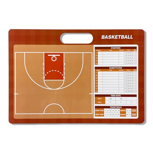 JIANNA Basketball Coach Tactics Board, Magnetic Dry Erase Clipboard with Full/Half Court Diagrams, Markers and Pens, 12 Piece Set - size: Basketball