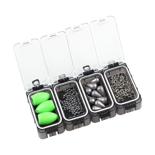 Tackle Box Organizer - 4PC Small Boxes with Magnetic & Waterproof Tackle Trays, Luminous Tackle Storage System, Portable Customizable Compartments for Fishing Gear Organization On-the-Go (Anglers)