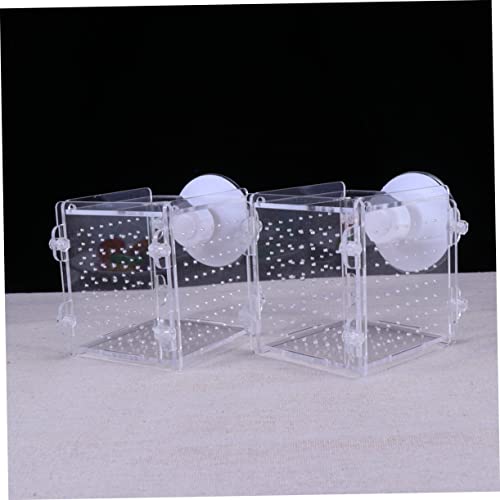HEMOTON 2Pcs Fish Hatchery Cage Breeding Isolation Box for Aquatic Pets Incubator for Guppy and Shrimp Aquarium