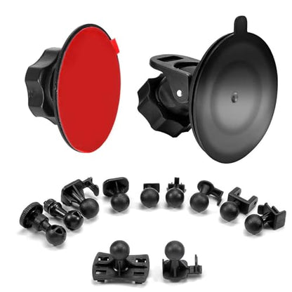 Dash Cam Suction Cup Mount and Glue Adhesive Mount Compatible with Dash Camera/DVR Video, Come with 10+ Different Joints Suitable for Crosstour, YI 2.7", Rexing V1P, UGSHD, APEMAN and Other Dash Cam