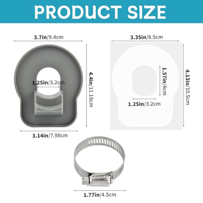 Pool Hose Holder for Above Ground Pools, 2 Pack 1.25 in (32 mm) Hose Support Brackets, Adhesive Mount with Clamps, Holder Size 3.7 x 3.14 x 4.4 in, For Inlet Outlet Hoses