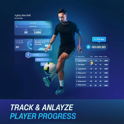 BlazePod Soccer Reaction Training Kit – 4 Smart Light Pods for Speed, Ball Control & Game IQ – Football Reflex Training for Players & Coaches – App Access Included - color: 6 Pods