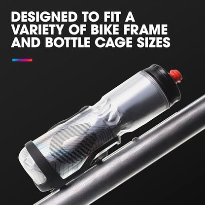 HydraPak Polar Surge Insulated Bike Water Bottle (20oz, Ascent Blue) | High Flow, BPA Free, Tri-Layer Insulation, Leakproof, Easy Squeeze, Self-Sealing Cap, for Biking - color: Ascent Blue, style: 20oz/600ml