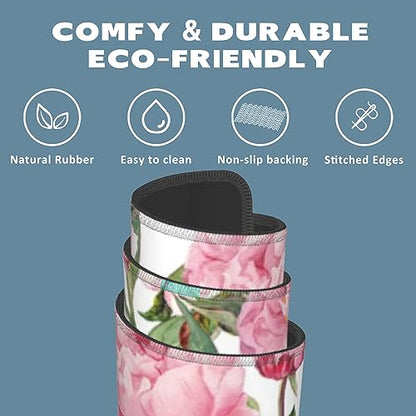 Large Mouse Pad Peony Flowers and Sakura Extended Gaming Mouse Pad Desk Mat Stitched Edges Mousepad Non-Slip Rubber Base Keyboard Pad for Laptop Computer PC 35.4 x 15.7 inches