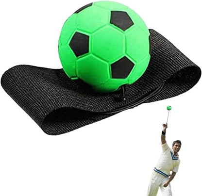 2Pcs Green Wrist Return Ball - Adjustable Bounce Back with String, Clackers on String Rubber Elastic Rebound, Finger Exercise Activity and Play