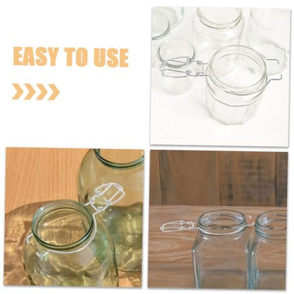 Ciieeo 2pcs Stainless Steel Replacement Wire Clamps for Glass Jars - Sealing Buckles for Wide Mouth Mason Jars & Storage Canisters - Secure Locking Clips for Airtight Food Storage