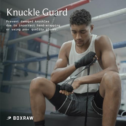 BOXRAW Boxing Knuckle Guards - Professional Knuckle Guards for Boxing & MMA - Padded Knuckle Protection with Wash Bag - size: Large