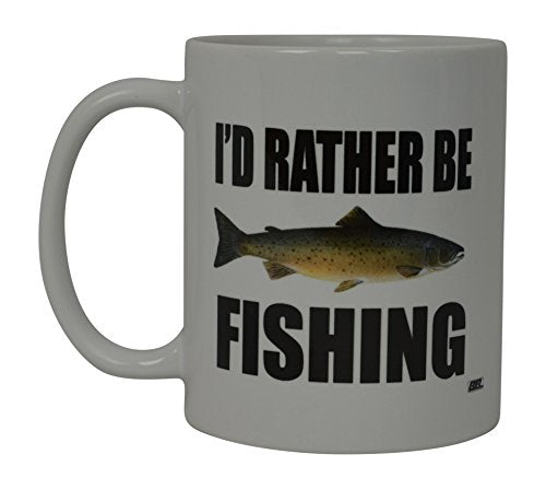 Rogue River Tactical Coffee Mug I'D Rather Be Fishing Fish Novelty Cup Great Gift Idea For Men Him Dad Grandpa Fisherman