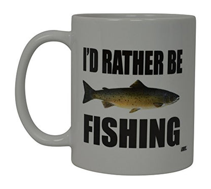 Rogue River Tactical Coffee Mug I'D Rather Be Fishing Fish Novelty Cup Great Gift Idea For Men Him Dad Grandpa Fisherman
