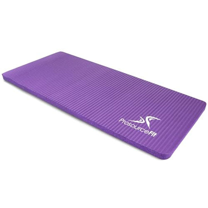 ProsourceFit Extra Thick Yoga Knee Pad and Elbow Cushion 15mm (5/8”) Fits Standard Mats for Pain Free Joints in Yoga, Pilates, Floor Workouts - color: Purple