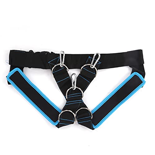 Weight Bearing Shoulder Strap | Pulling Sled Harness Vest with Tension Bands | Adjustable for Strength/Endurance/Flexibility Training | Nylon & Metal Construction - color: Black Blue