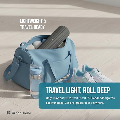 Portable Compact Back Roller - 16.25" Long, Slim 3.5” D Low-Profile Foam Roller for Full Back Coverage | Lightweight for Travel | High-Density 1.25” Soft-Touch Foam for Deep Muscle Recovery - size: Standard (16.25")