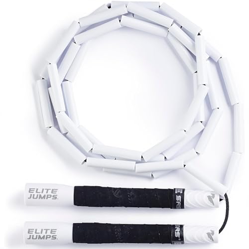 Elite Jumps Heavy Beaded Weighted Jump Rope, 6.5 oz - color: White/Black