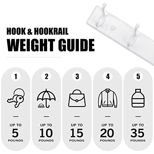 Badiano Heavy Duty Wooden Coat Rack, Wall-Mounted Organizer, 24 Inch, White - color: White, size: 5 Hooks
