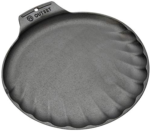 Outset 76378 Scallop Cast Iron Grill and Serving Pan , Black - color: Black, size: 12" Scallop Pan