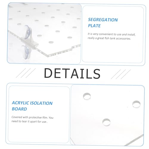 Yardwe 1Set Creative Isolation Plate for Fish Tank Segregation Board with Double Corner Suckers Easy Installation Fish Tank Accessories for Safe Fish Separation