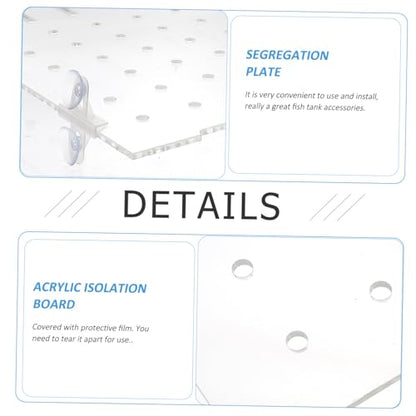 Yardwe 1Set Creative Isolation Plate for Fish Tank Segregation Board with Double Corner Suckers Easy Installation Fish Tank Accessories for Safe Fish Separation