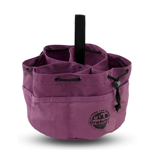 Graintex 18 Pockets Grab Bag Rip-stop Canvas Drawstring Closure, Small Part Organizer Pouch, Small Tools, Screws, Parts, Parachute Tool Bag for Efficient Storage - Purple - color: Purple