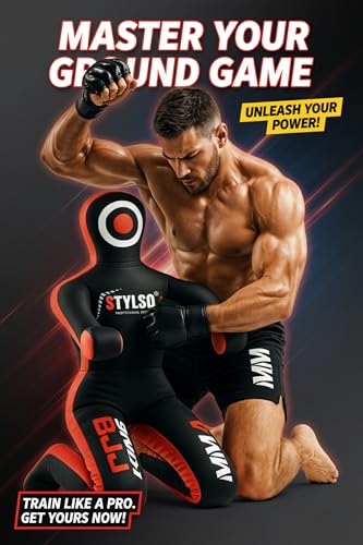 Un-Filled Grappling Dummy Wrestling Dummy Jiu Jitsu Dummy for BJJ MMA Judo Karate Practice Adult Kids - color: Black, size: 6ft / 72"