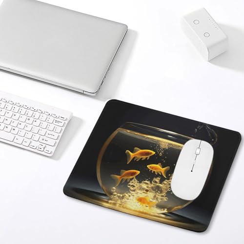Mousepad Fish in Fish Tank MouseMats with Non-Slip Base MousePads for Man Woman Computer Desktop Protection Mat Desk Mat with Stitched Edges - size: 9.8"x11.8"