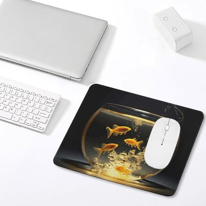 Mousepad Fish in Fish Tank MouseMats with Non-Slip Base MousePads for Man Woman Computer Desktop Protection Mat Desk Mat with Stitched Edges - size: 9.8"x11.8"