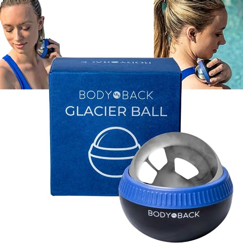 Body Back Glacier Ball - Lacrosse Massage Ball for Plantar Fasciitis Relief | FSA Eligible Ice Roller Ball For Facial Massage, Hot & Cold Therapy Myofascial Release Ball For Muscle & Foot Pain Relief