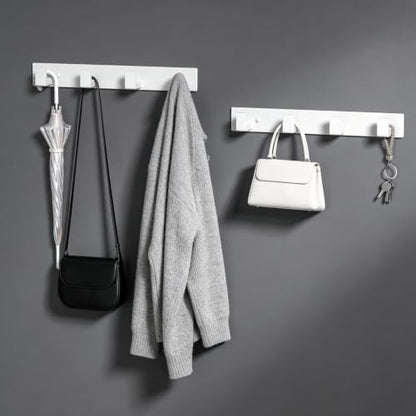 PMMASTO Stainless Steel Wall Coat Rack, White- 4 Hooks, 1 Pack, L Shape - color: White, size: 4 "L" Hooks, 1PACK