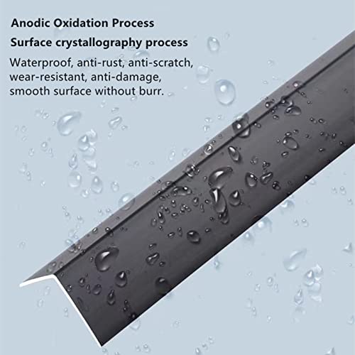 Aluminium Alloy Metal Corner Guards 10 Pcs Wall Corner Protector 1.2" x 1.2" x 48" Wall Corner Protection Decoration Black Pack of 10 Corner Guards 20 Ga/1 mm Thickness