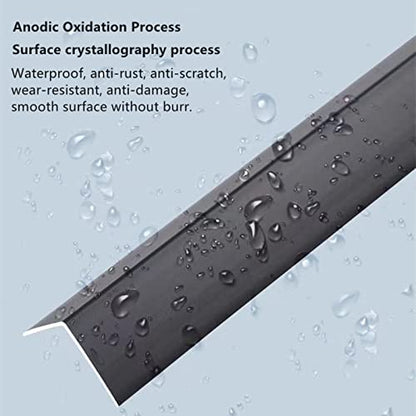 Aluminium Alloy Metal Corner Guards 10 Pcs Wall Corner Protector 1.2" x 1.2" x 48" Wall Corner Protection Decoration Black Pack of 10 Corner Guards 20 Ga/1 mm Thickness
