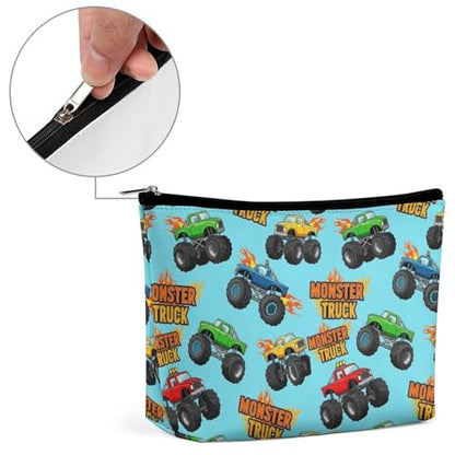 Supdreamc Women GirlGirls Make Up Bag Pouch for Toiletry Jewelry Trip, Large Capacity Travel Makeup Train Case Multipurpose Clutch Bag Waterproof Carry On Bag (Monster Truck Cartoon) - color: Pattern 438