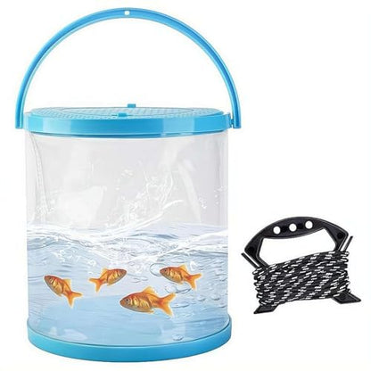 Catch Plastic Beach Aquarium, Foldable Small Aquarium, Plastic Portable Fish Tank with Lid, Clear Fish Transport Container Fishing Bucket, Great Concept for Catching and Release Critters