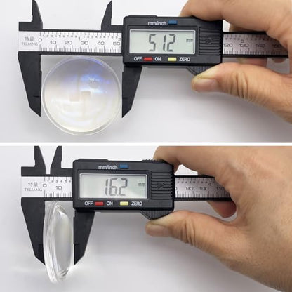 Double Convex Lens - 51mm Diameter, 43mm Focal Length, Optical biconvex Lens for Physics Experiments, Photography, Magnifying, and DIY Projects - Pack of 1pcs (51mm x 16.2mm x F43) - size: 51mm x 16.2mm x F43