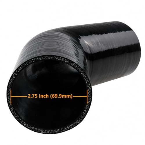 45 Degree Elbow ID: 2.75" (69.9mm) 4-Ply 5mm Thickness High Performance Silicone Hose Coupler
