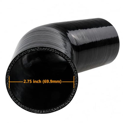45 Degree Elbow ID: 2.75" (69.9mm) 4-Ply 5mm Thickness High Performance Silicone Hose Coupler