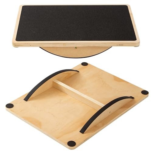 Wooden Rocker Balance Board for Adults Anti-Slip 350LBS Balance Trainer for Standing Desk, Physical Therapy & Core Strength – Durable Wooden Rocker Board for Office & Rehab - size: 180 degrees