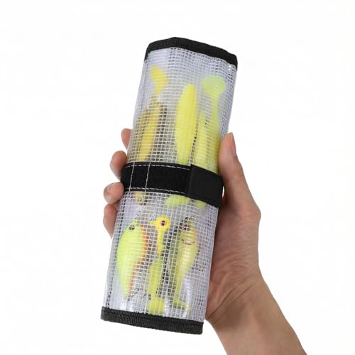 4 pcs Roll Up Fishing Lure Wraps Set 25"*9" Lure Bag with PVC Protective Cover Saltwater Hook Covers Fabric Lures Protector Trolling Tackle Box for Mechanics Kitchen Storage Art Sketching